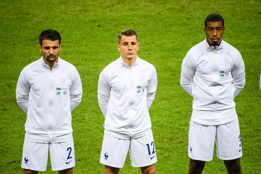 Léo Dubois , Lucas Digne and Presnel Kimpembe of France