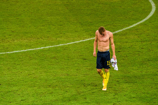 Dejan Kulusevski of Sweden looks dejected