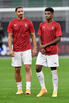 Zlatan Ibrahimovic and Emil Roback of Milan