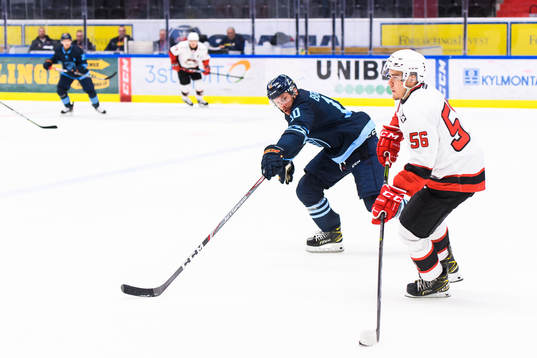 Djurgårdens Niclas Bergfors och Malmö Redhawks Alexander