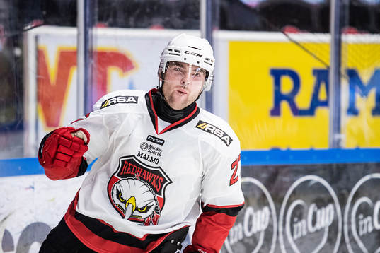 Malmö Redhawks Pontus Westerholm jublar