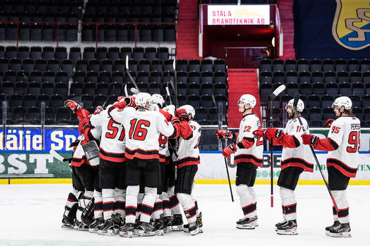 Malmö Redhawks spelare jublar