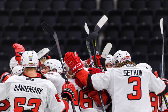 Malmö Redhawks spelare jublar
