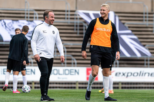 Landskronas fystränare Jonny Karlsson och Viktor Wihlstrand