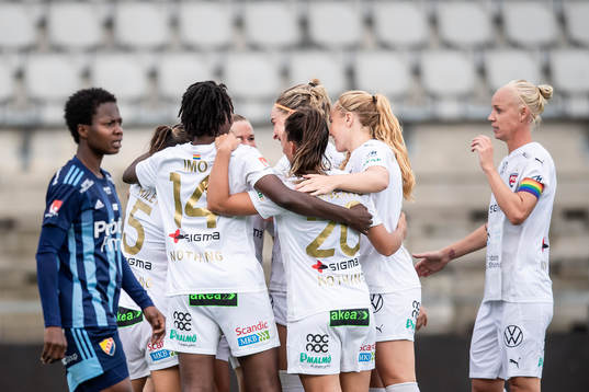 Rosengårds spelare jublar
