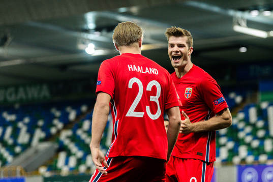 Erling Braut Haaland and Alexander Sørloth of Norway