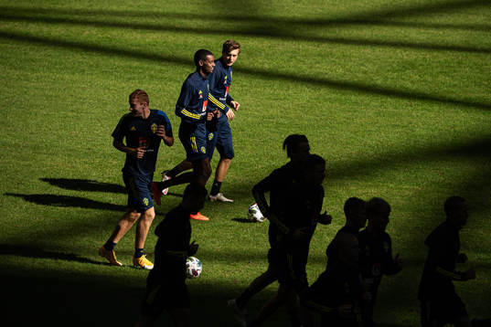 Dejan Kulusevski, Alexander Isak and Victor Nilsson
