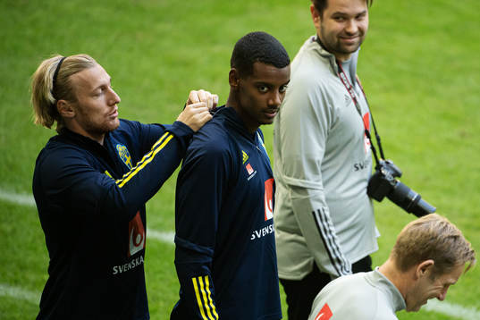 Emil Forsberg and Alexander Isak of the Swedish national