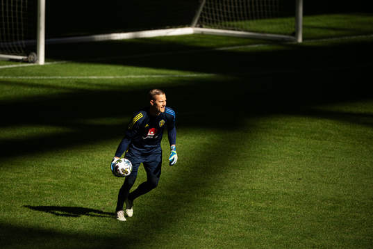Goalkeeper Karl-Johan Johnsson of the Swedish national