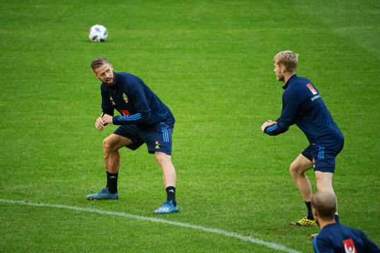 Pontus Jansson and Filip Helander of the Swedish national