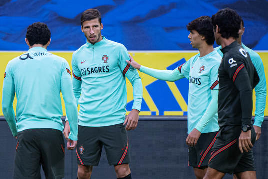 Ruben Dias and Joao Felix of the Portuguese national