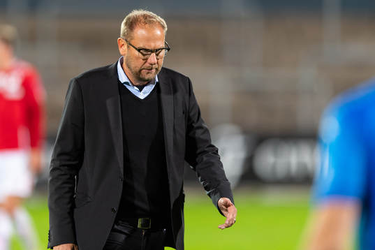 Halmstads tränare Magnus Haglund deppar
