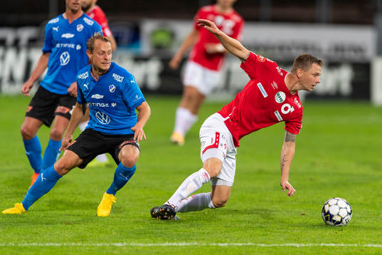 Halmstads Joel Allansson och Degerfors Johan Bertilsson