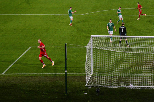 Erling Braut Haaland of Norway scores the 1-5 goal