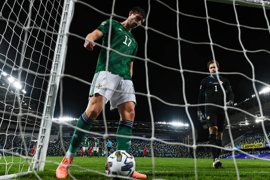 Paddy McNair and goalkeeper Bailey Peacock-Farrell of