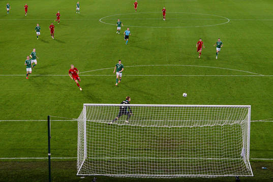 Erling Braut Haaland of Norway scores the 1-5 goal