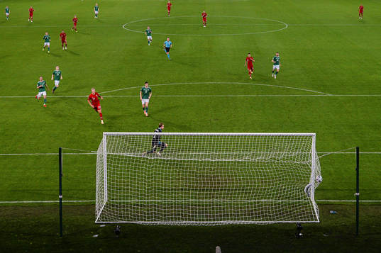 Erling Braut Haaland of Norway scores the 1-5 goal