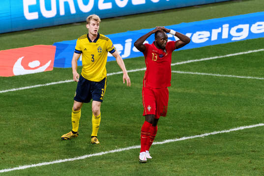 Filip Helander of Sweden and Danilo Ferreira of Portugal