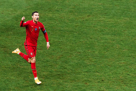 Cristiano Ronaldo of Portugal celebrates the 0-1 goal