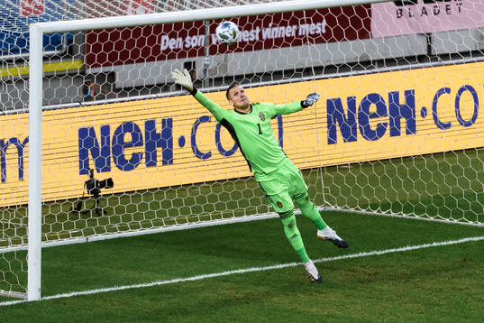 Cristiano Ronaldo of Portugal, not pictured, scores the 0-1
