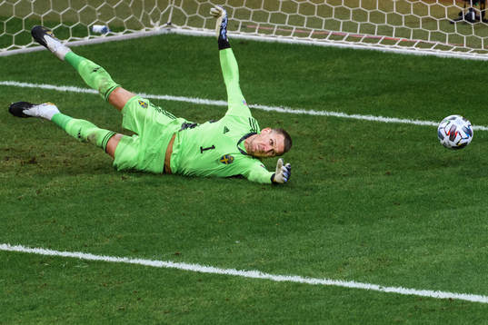 Goalkeeper Robin Olsen of Sweden