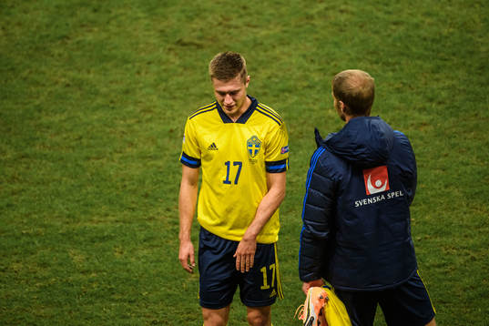 Mattias Svanberg of Sweden looks dejected