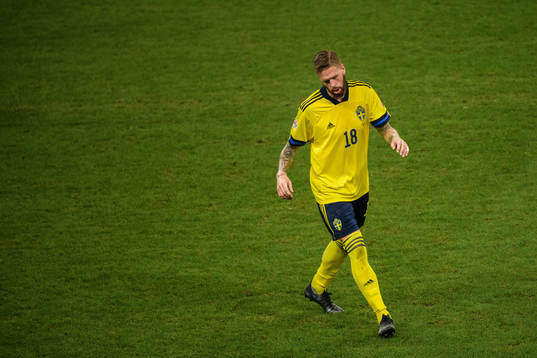 Pontus Jansson of Sweden looks dejected