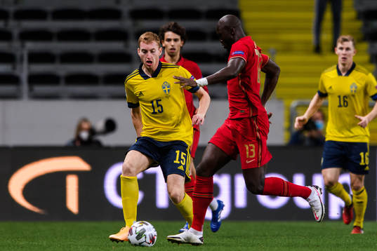 Dejan Kulusevski of Sweden and Danilo Ferreira of Portugal