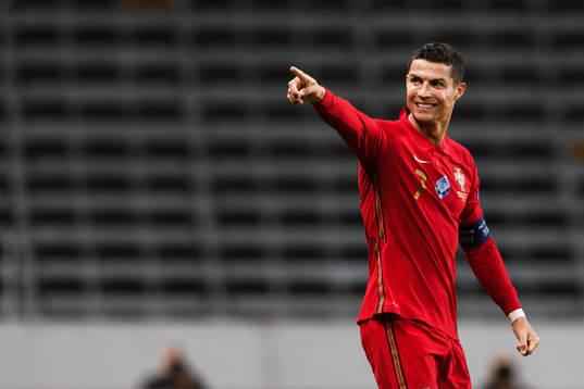 Cristiano Ronaldo of Portugal celebrates the 0-1 goal