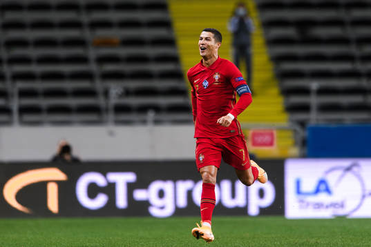 Cristiano Ronaldo of Portugal celebrates the 0-1 goalduring