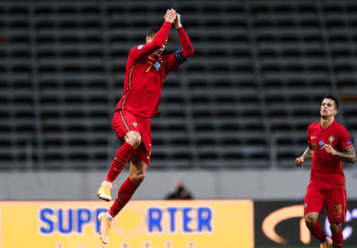 Cristiano Ronaldo of Portugal celebrates the 0-1 goalduring