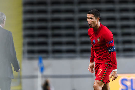 Cristiano Ronaldo of Portugal celebrates the 0-1 goal