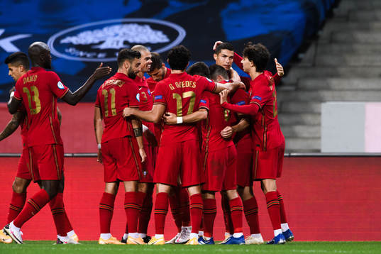 Cristiano Ronaldo of Portugal celebrates the 0-2 goal
