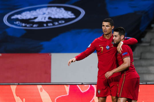 Cristiano Ronaldo of Portugal celebrates the 0-2 goal