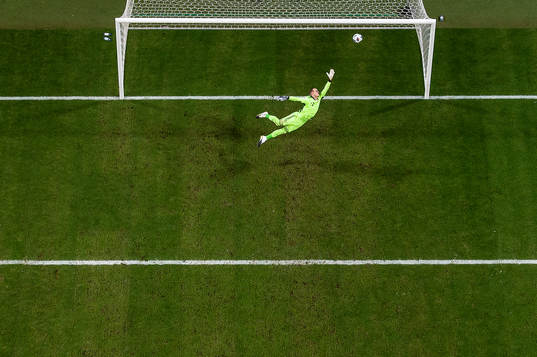 Cristiano Ronaldo of Portugal (not in picture) scores 0-2