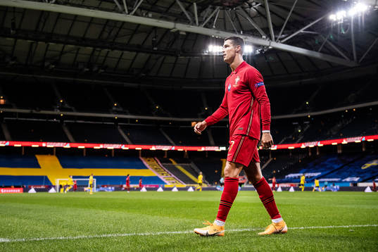 Cristiano Ronaldo of Portugal leaves the pitch