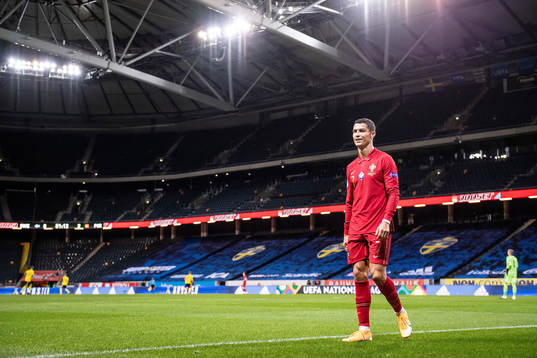 Cristiano Ronaldo of Portugal leaves the pitch