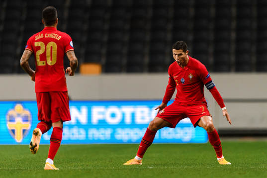 Cristiano Ronaldo of Portugal celebrates the 0-1 goal