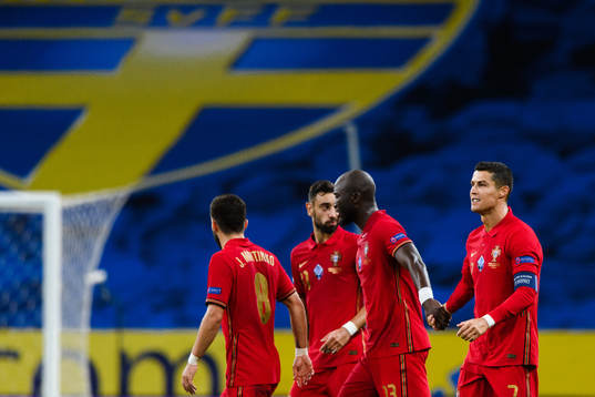 Cristiano Ronaldo of Portugal celebrates the 0-1 goal