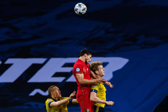 Ludwig Augustinsson and Filip Helander of Sweden against