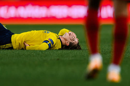 Kristoffer Olsson of Sweden in pain