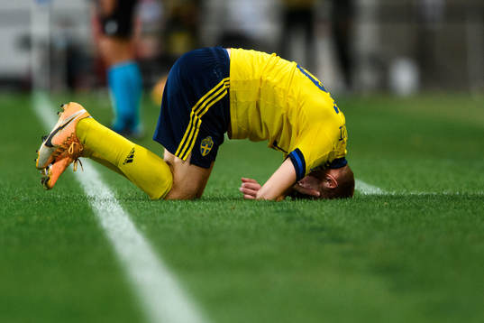Dejan Kulusevski of Sweden in pain