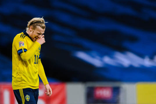 Emil Forsberg of Sweden looks dejected