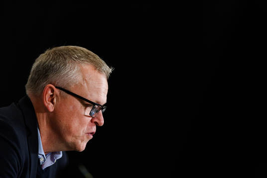 Head coach Janne Andersson of Sweden at a press conference