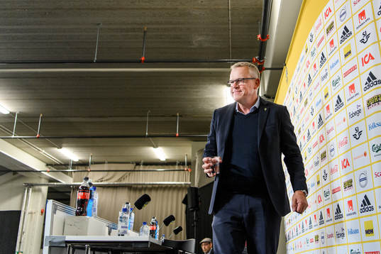 Head coach Janne Andersson of Sweden at a press conference