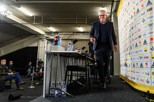 Head coach Janne Andersson of Sweden at a press conference