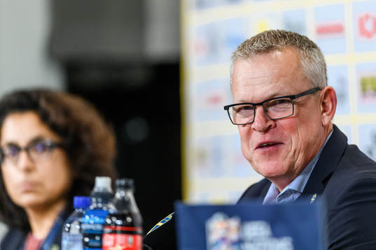 Head coach Janne Andersson of Sweden at a press conference