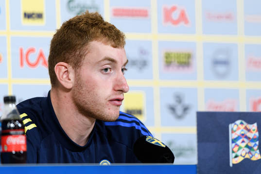 Dejan Kulusevski of Sweden at a press conference