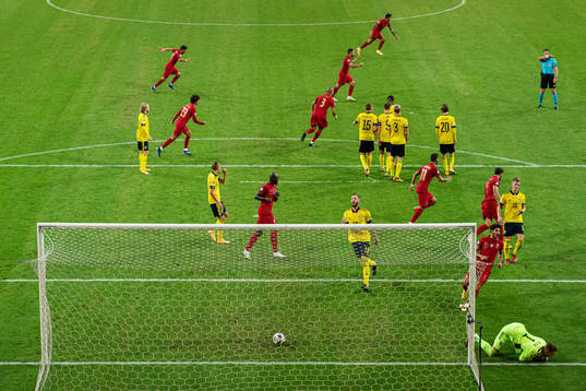 Players of Portugal celebrate the 0-1 goal from Cristiano