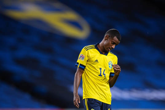 Alexander Isak  of Sweden looks dejected